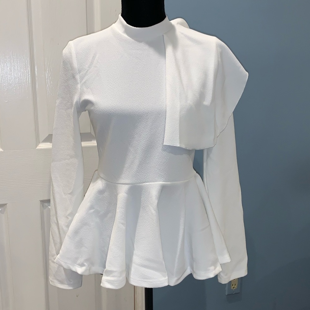 White peplum blouse